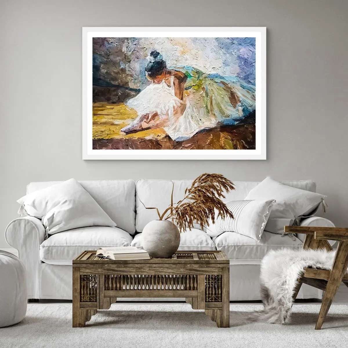 Plakat i hvid ramme - Fra et maleri af Degas - 50x40 cm