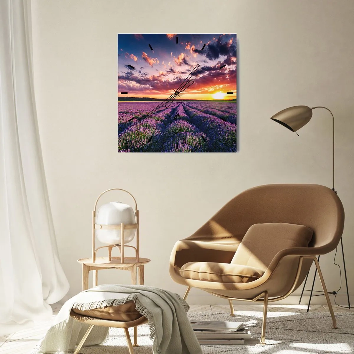 Vægur, Uret - Lavendelverden - 30x30 cm