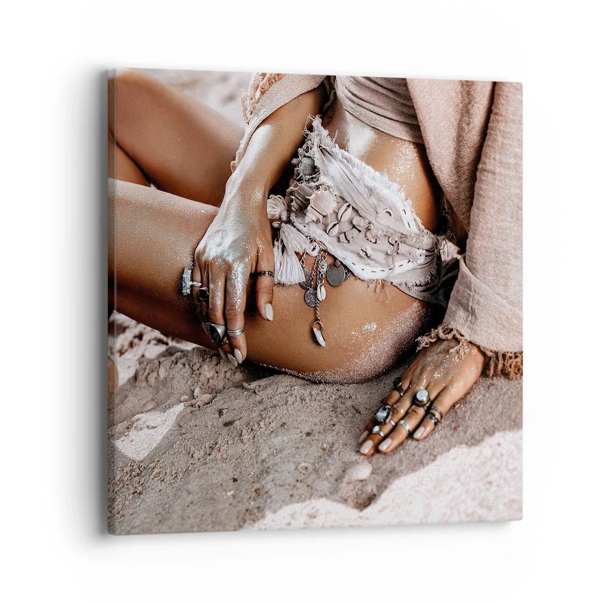 Lærredstryk - Billede på lærred - Kastet ud af bølgerne? - 40x40 cm