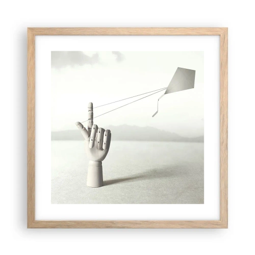 Plakat i ramme af lyst egetræ - Styrkeprøve - 40x40 cm