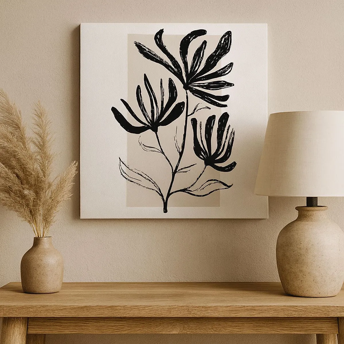 Lærredstryk - Billede på lærred - Skitse til et herbarium - 30x30 cm