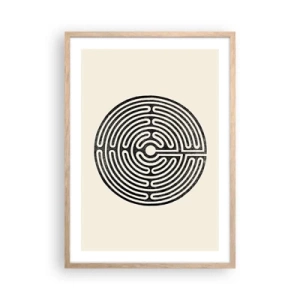 Plakat i ramme af lyst egetræ - Mystisk orden - 50x70 cm