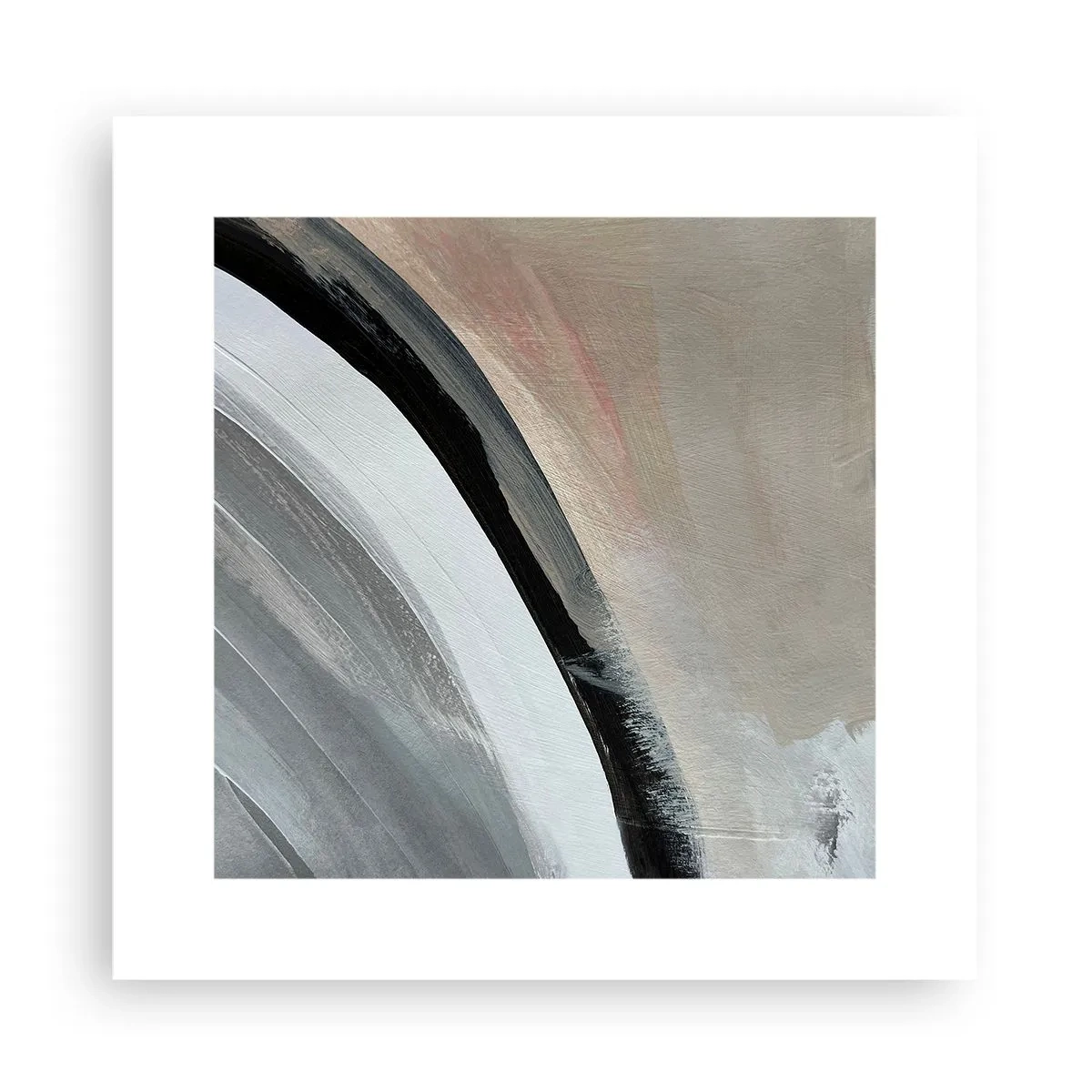 Plakat - Komposition: en bue af sort og gråt - 30x30 cm