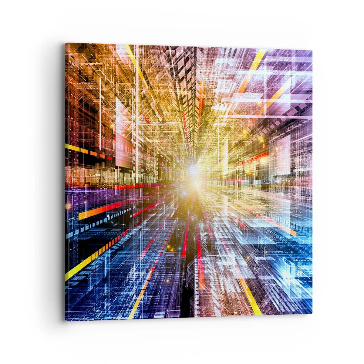 Lærredstryk - Billede på lærred - Lysende korridor - 70x70 cm