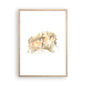 Plakat i ramme af lyst egetræ - Den fundne halvdel? - 50x70 cm