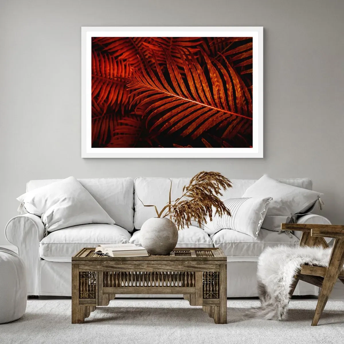 Plakat i hvid ramme - Livets varme - 100x70 cm