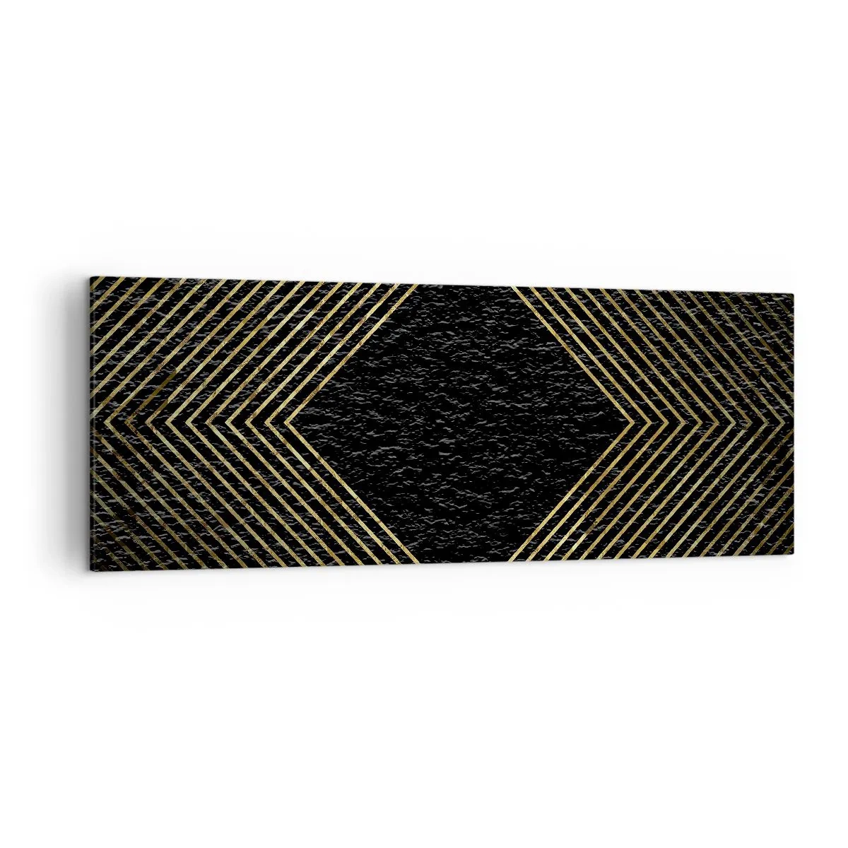 Lærredstryk - Billede på lærred - Geometri i glamour-stil - 140x50 cm