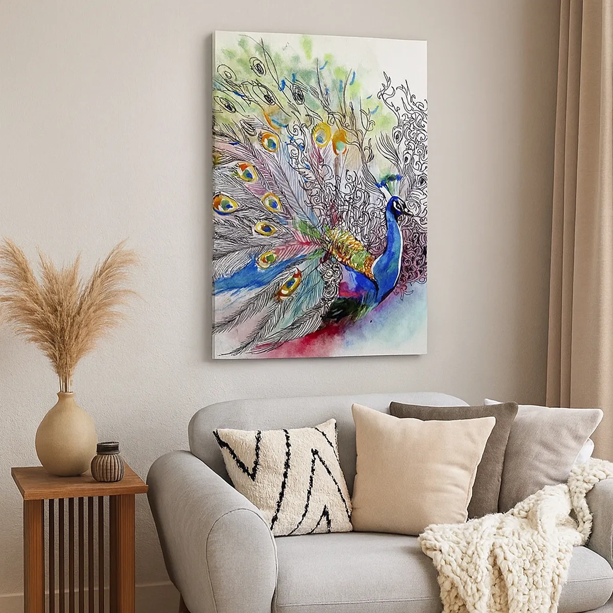 Lærredstryk - Billede på lærred - Med stolthed mod grå - 50x70 cm