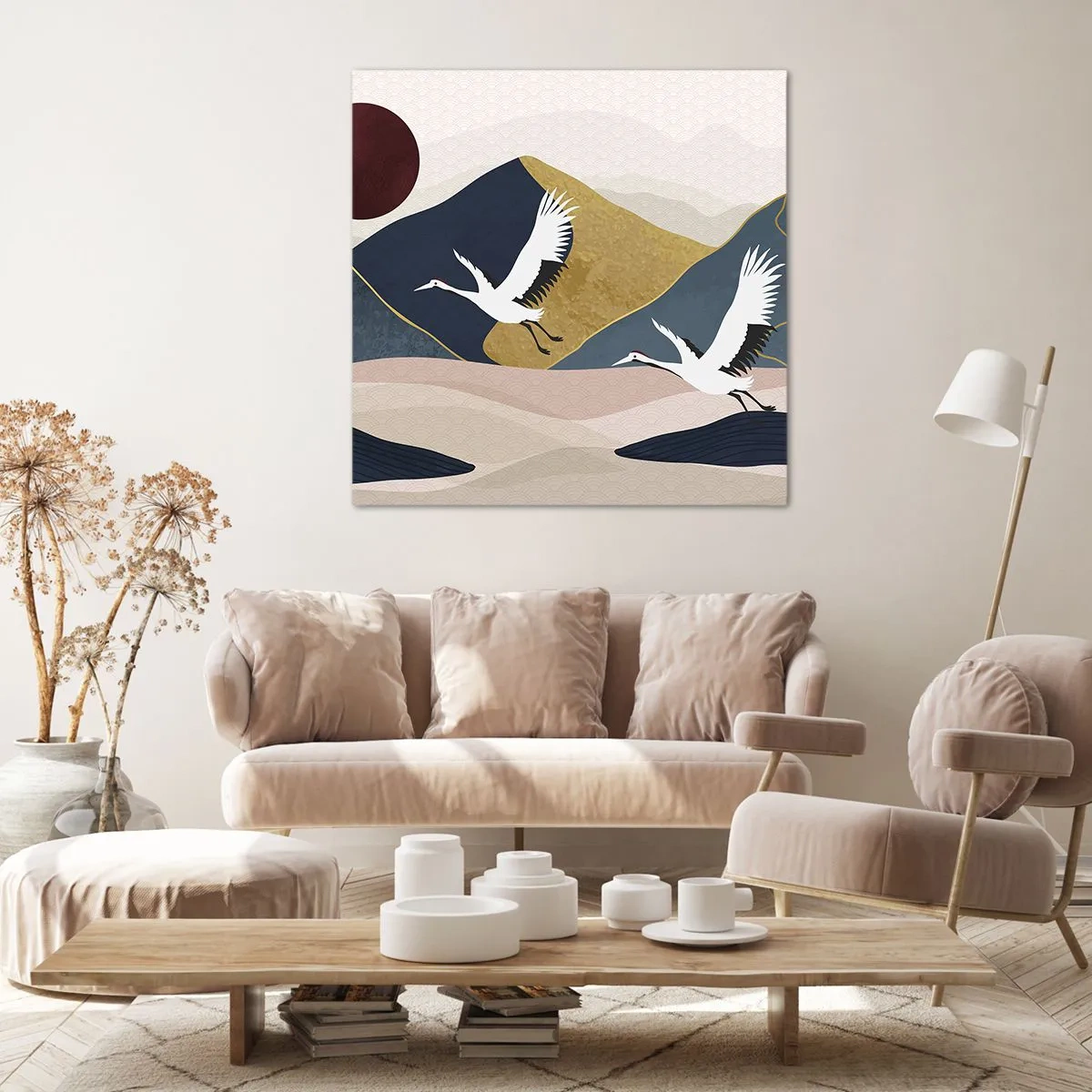 Lærredstryk - Billede på lærred - Og dagen er igen FLØJET af sted - 60x60 cm