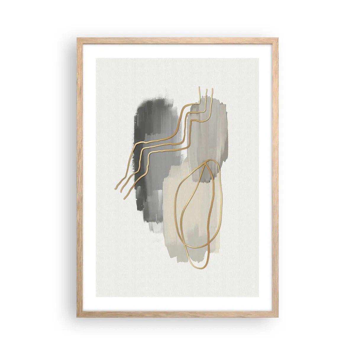 Plakat i ramme af lyst egetræ - Vedholdenhed og bevægelse - 50x70 cm
