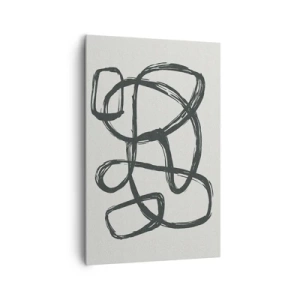 Lærredstryk - Billede på lærred - Loopet abstraktion - 80x120 cm