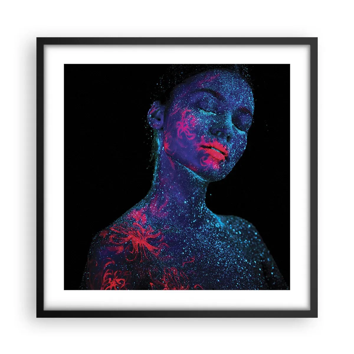 Plakat i sort ramme - I stjernestøv - 50x50 cm