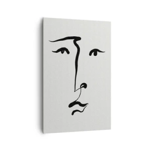 Lærredstryk - Billede på lærred - Portræt i én linje - 80x120 cm