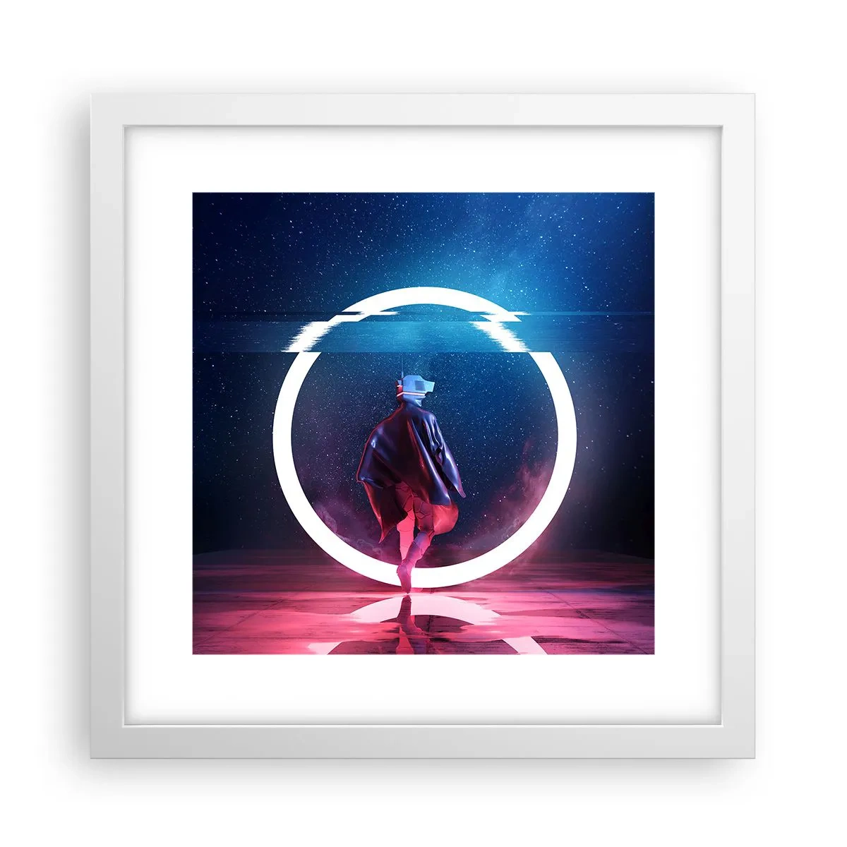 Plakat i hvid ramme - Mellem verdener - 30x30 cm