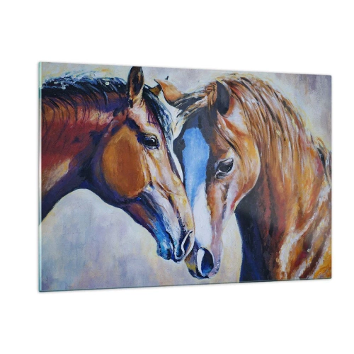 Billede på glas - Er det venskab, er det kærlighed? - 120x80 cm