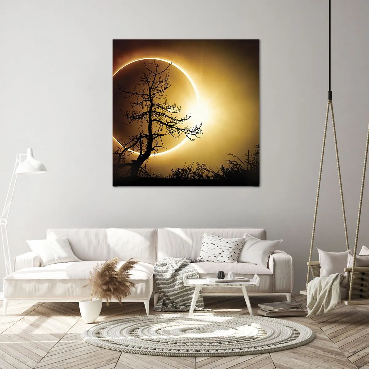 Lærredstryk - Billede på lærred - Total formørkelse - 60x60 cm
