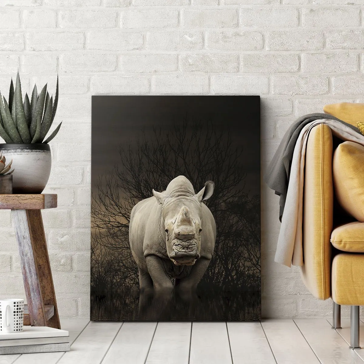 Lærredstryk - Billede på lærred - Hvidt mod naturen - 45x80 cm