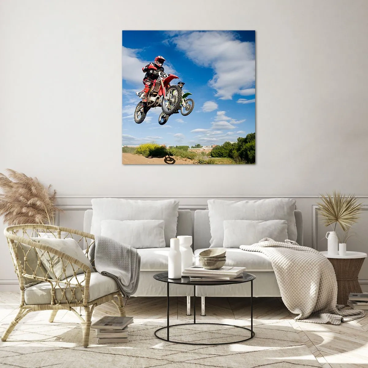 Billede på glas - Himmelspring - 40x40 cm