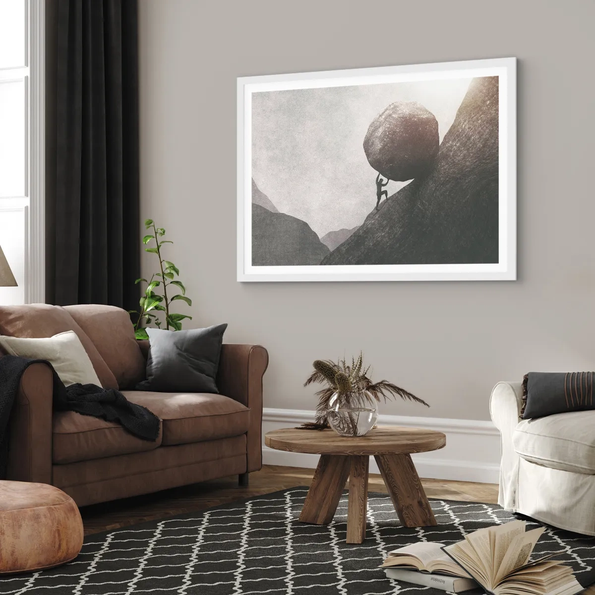 Plakat i hvid ramme - Jeg tror mod al forventning - 40x30 cm