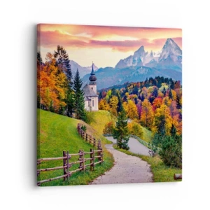 Lærredstryk - Billede på lærred - Landskab som maleri - 30x30 cm