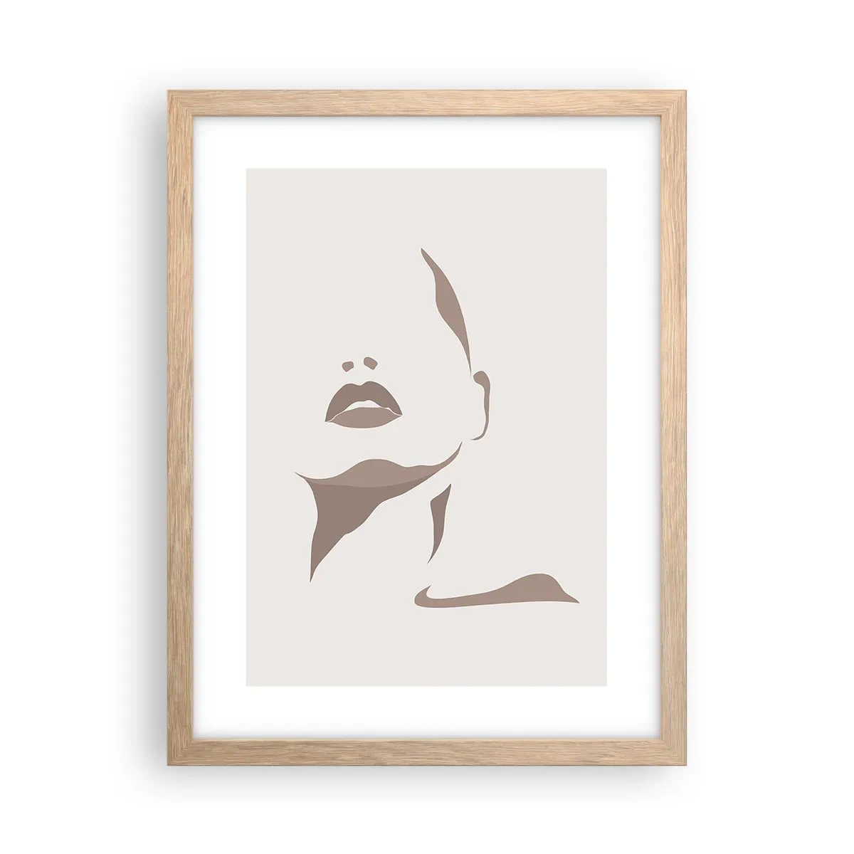 Plakat i ramme af lyst egetræ - Skabt af lys og skygge - 30x40 cm
