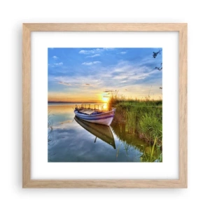 Plakat i ramme af lyst egetræ - Bugt med opfyldte drømme - 30x30 cm