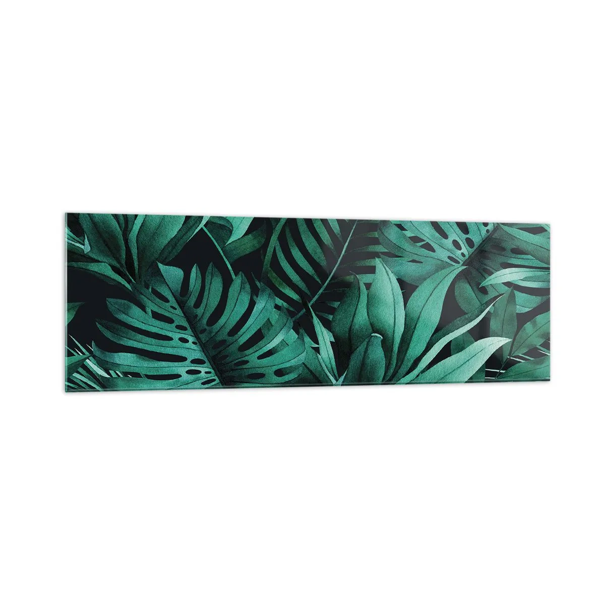 Billede på glas - Dyb tropisk grøn - 160x50 cm