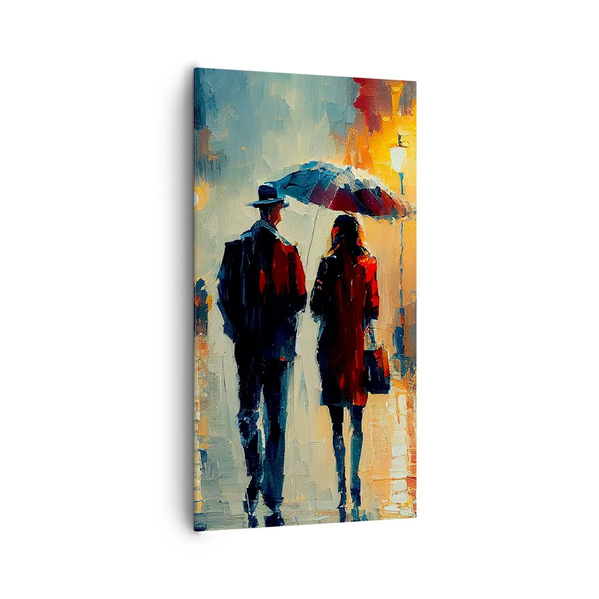 Lærredstryk - Billede på lærred - Urban kærlighedshistorie - 65x120 cm