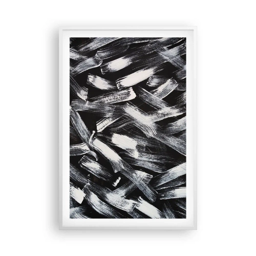 Plakat i hvid ramme - Abstraktion i den industrielle ånd - 61x91 cm