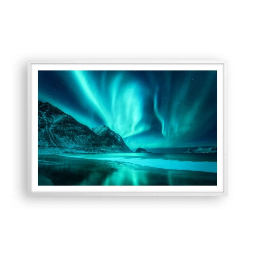 Plakat i hvid ramme - Nordens vidundere - 91x61 cm
