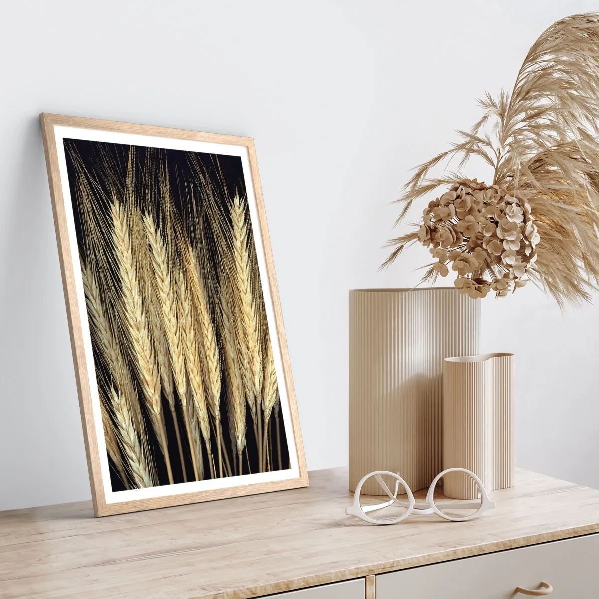 Plakat i ramme af lyst egetræ - Rustik magi - 30x40 cm