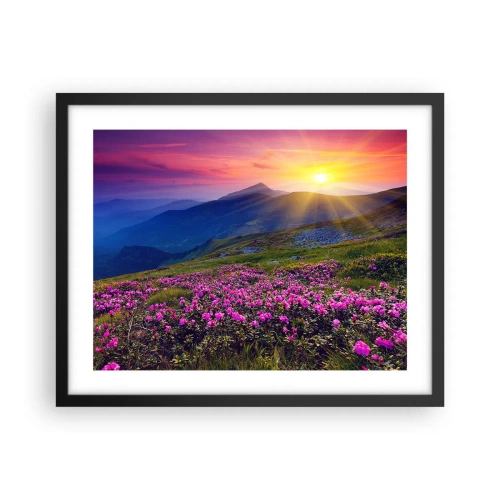 Plakat i sort ramme - ... Og rundt omkring dufter det af fyrretræer og krydderurter - 50x40 cm