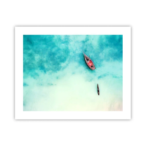 Plakat - For på Zanzibars strande, når det overskydende vand... - 50x40 cm