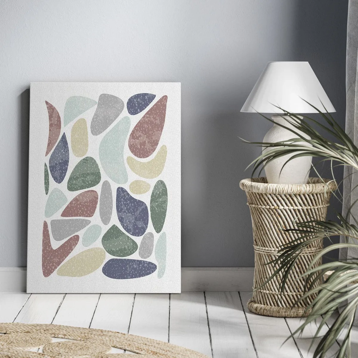 Lærredstryk - Billede på lærred - Mosaik af pulveriserede farver - 45x80 cm