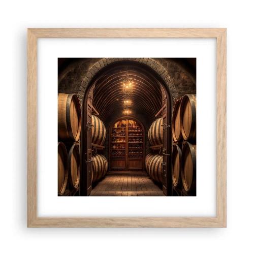 Plakat i ramme af lyst egetræ - Atmosfærisk kælder - 30x30 cm