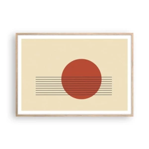 Plakat i ramme af lyst egetræ - Og så videre - 100x70 cm