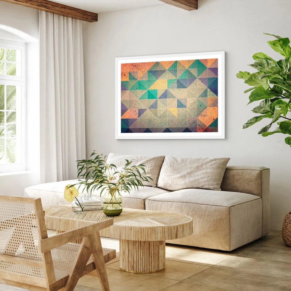 Plakat i hvid ramme - Republikken trekanter - 40x30 cm