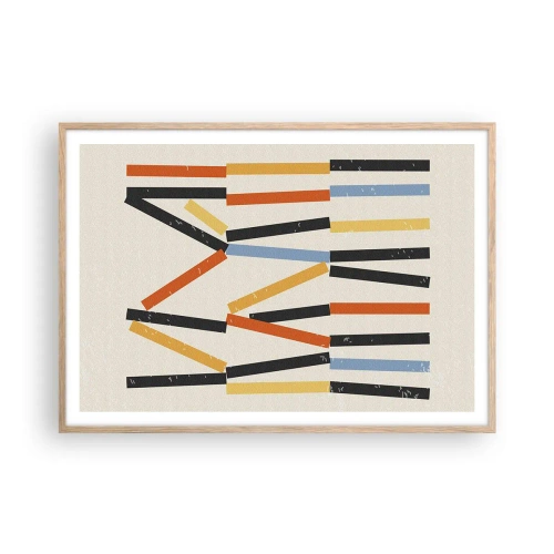 Plakat i ramme af lyst egetræ - Vandret komposition - 100x70 cm
