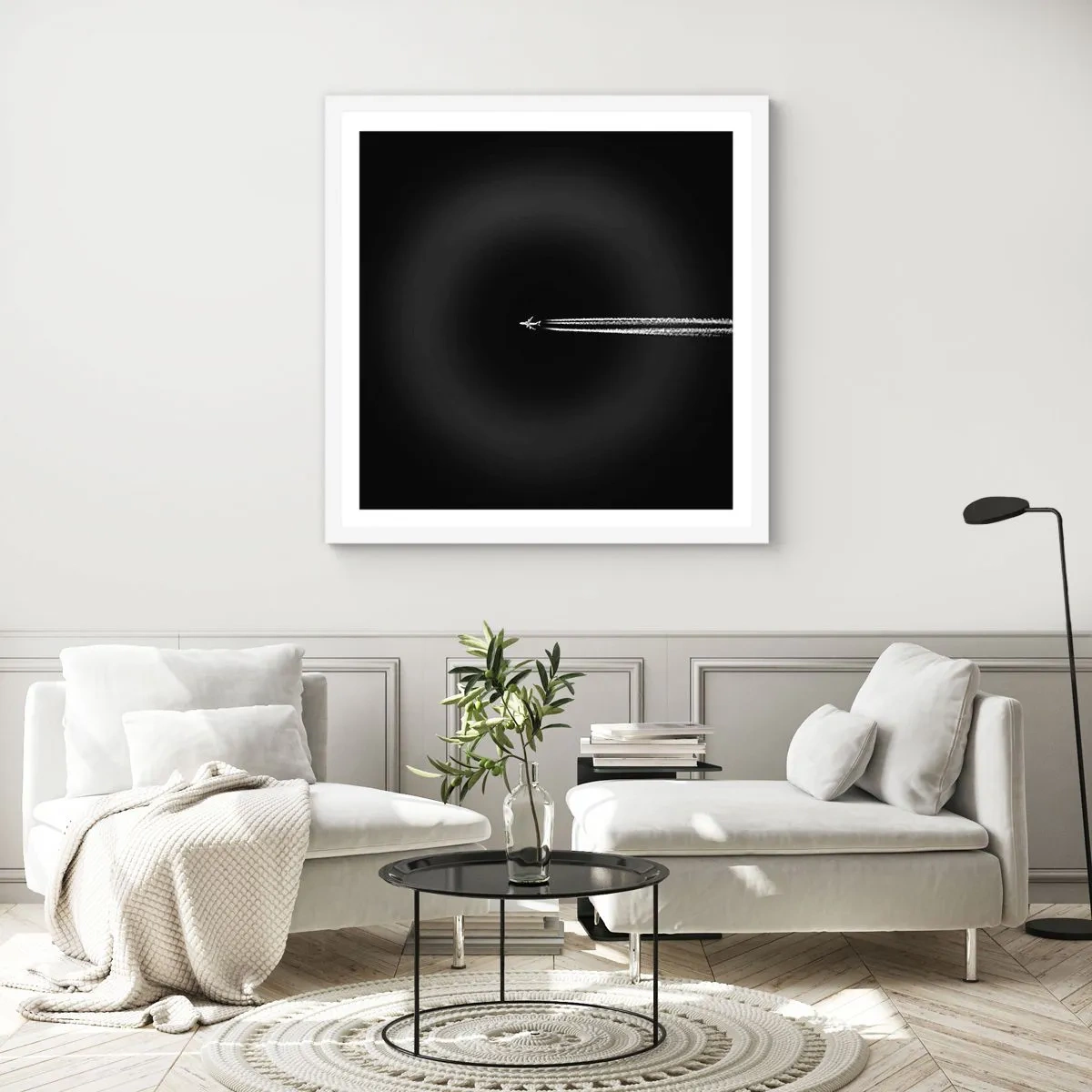 Plakat i hvid ramme - Ind i en anden dimension - 60x60 cm