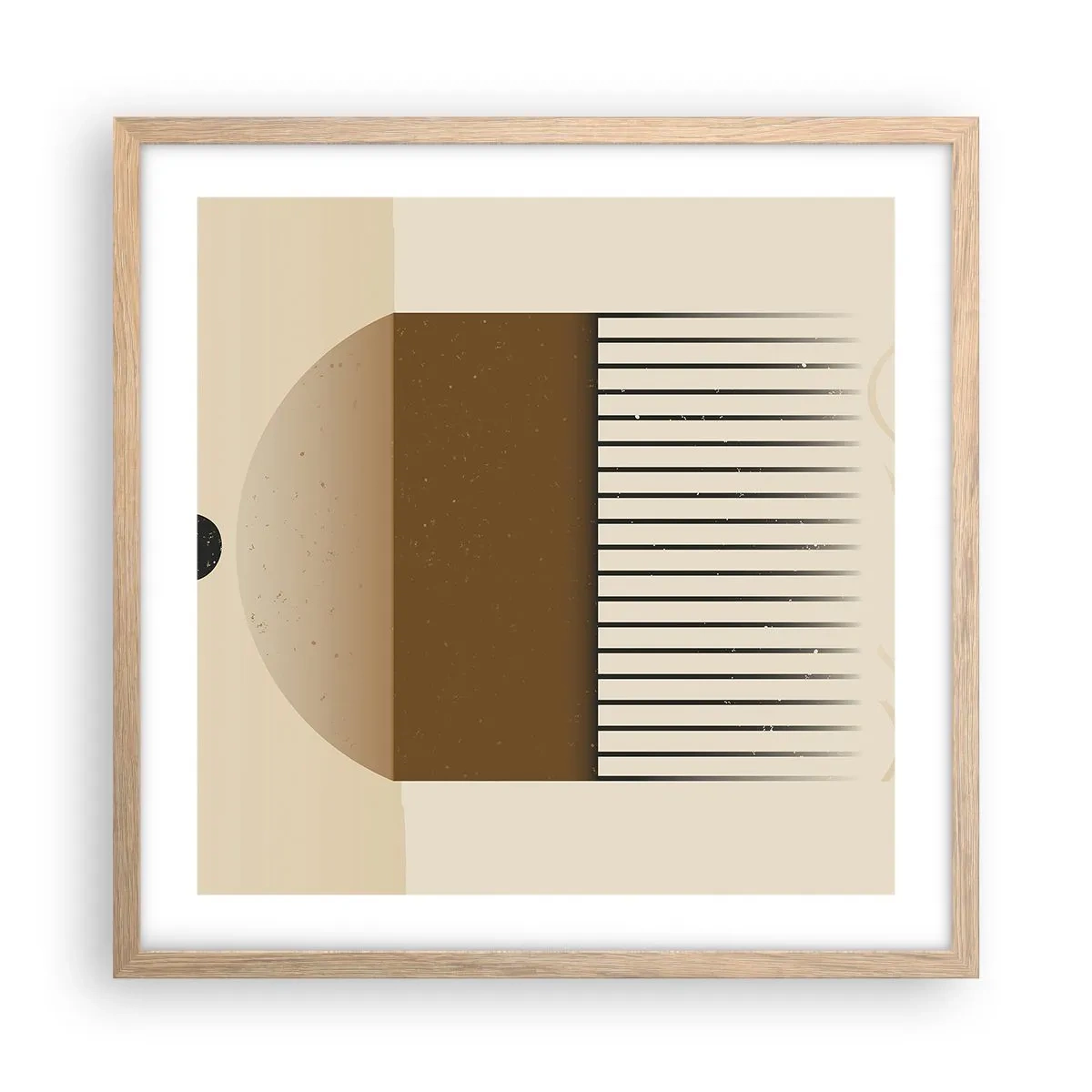 Plakat i ramme af lyst egetræ - Forskellige stater - 50x50 cm