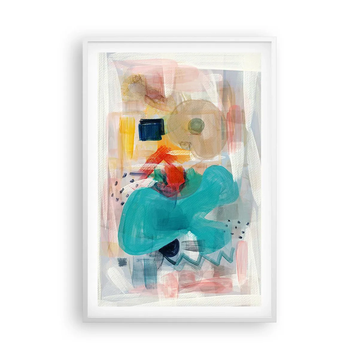 Plakat i hvid ramme - Et farverigt spil - 61x91 cm