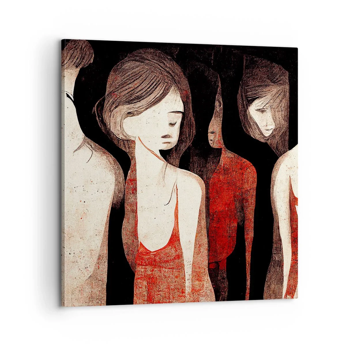 Lærredstryk - Billede på lærred - Mørkets madonnaer - 60x60 cm