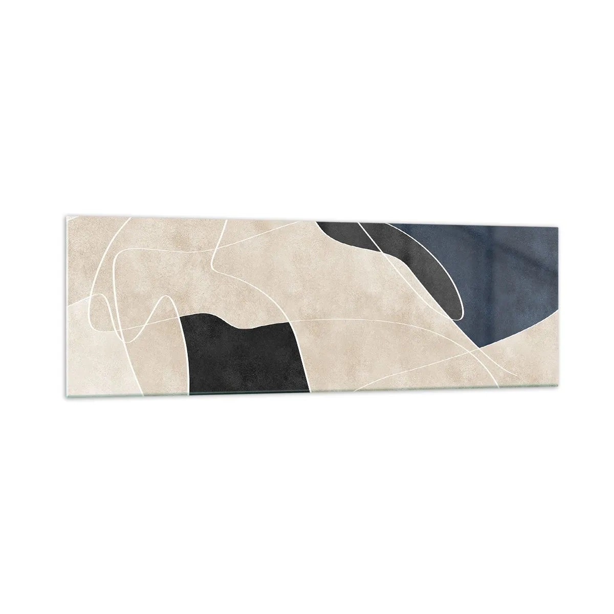 Billede på glas - Abstrakt komposition - kontrast af farver - 160x50 cm