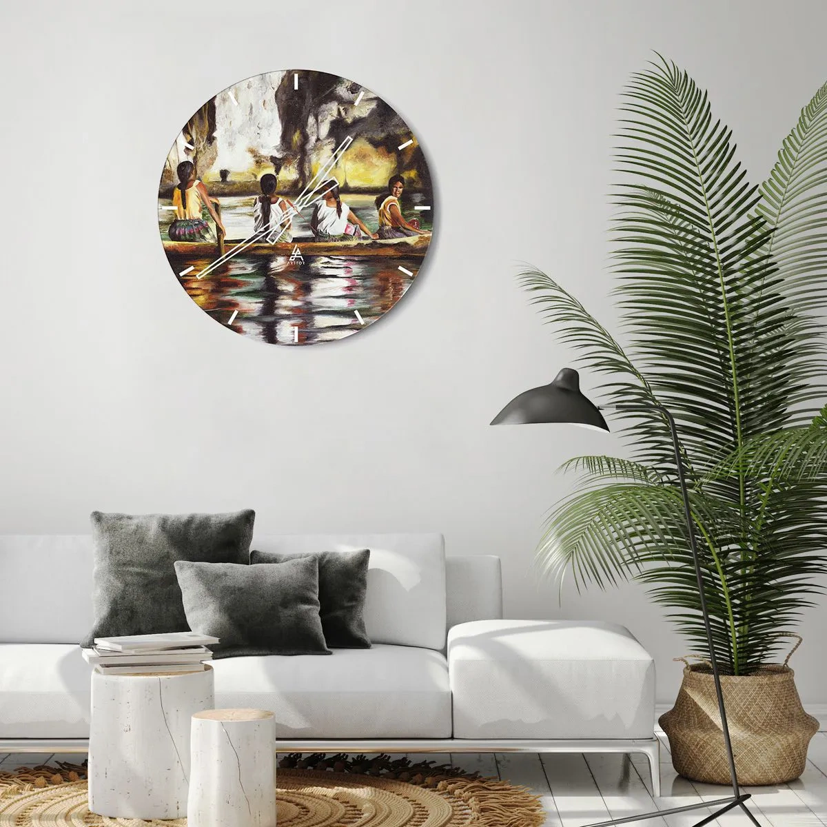 Vægur, Uret - I et polynesisk paradis - 40x40 cm