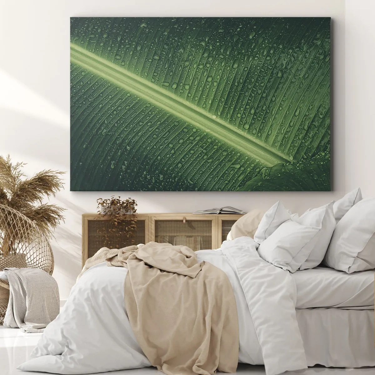 Lærredstryk - Billede på lærred - Grøn struktur - 100x70 cm