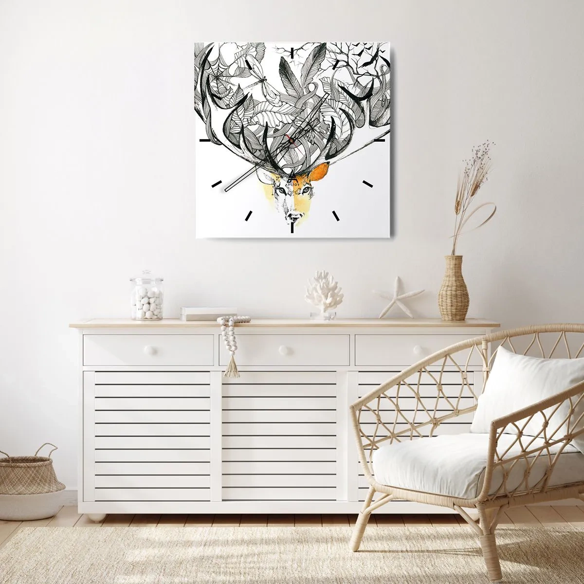 Vægur, Uret - Horn af overflod - 40x40 cm