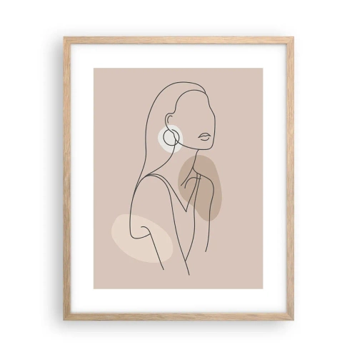 Plakat i ramme af lyst egetræ - Et ikon for pigelivet - 40x50 cm