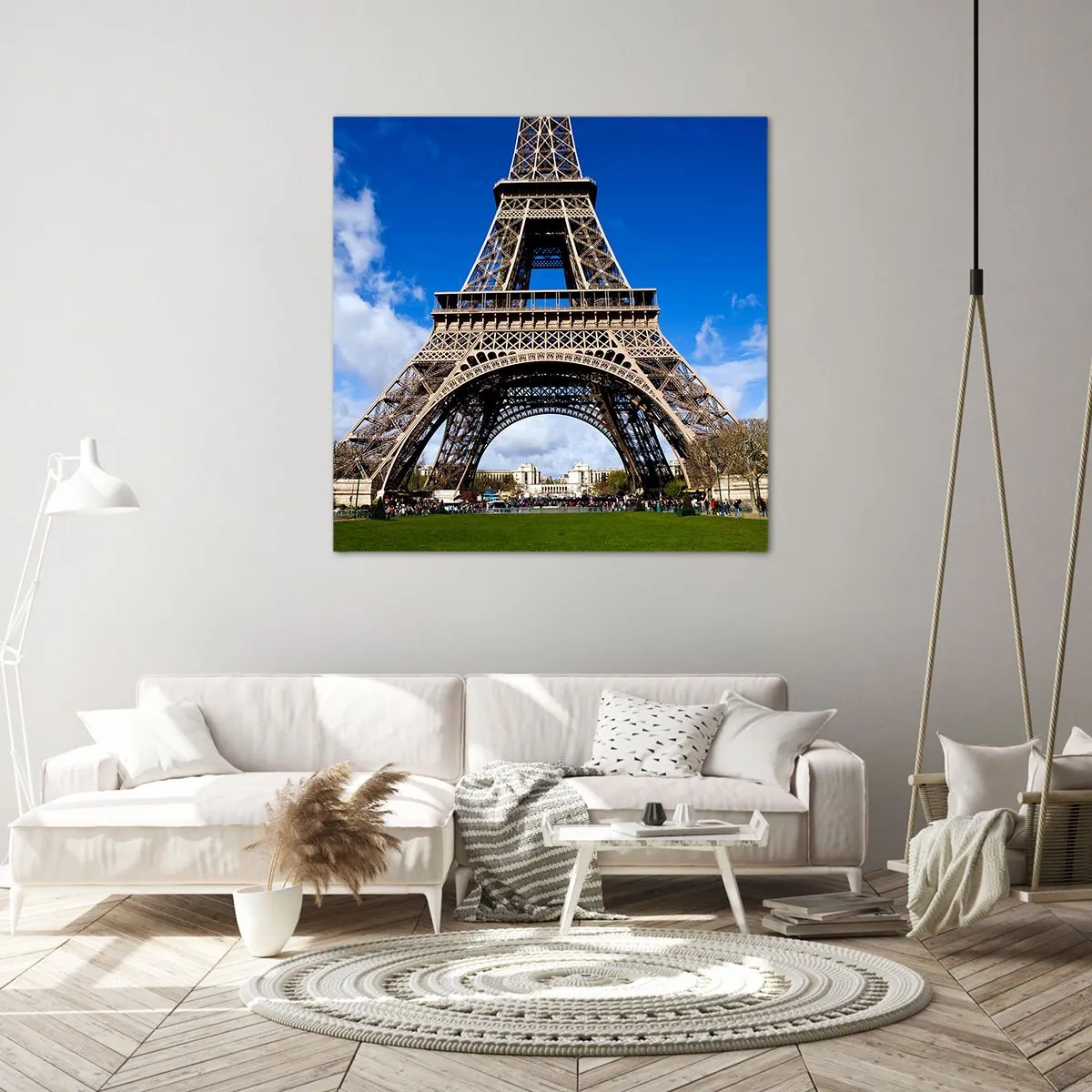 Lærredstryk - Billede på lærred - Hele Paris ved hendes fødder - 60x60 cm