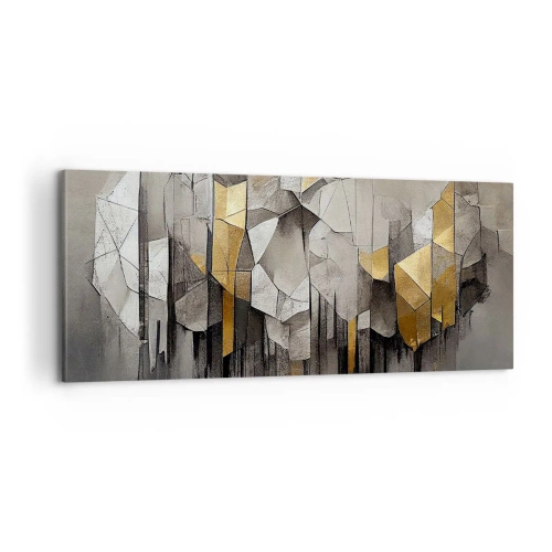 Lærredstryk - Billede på lærred - Komposition lavet af is og lys - 100x40 cm