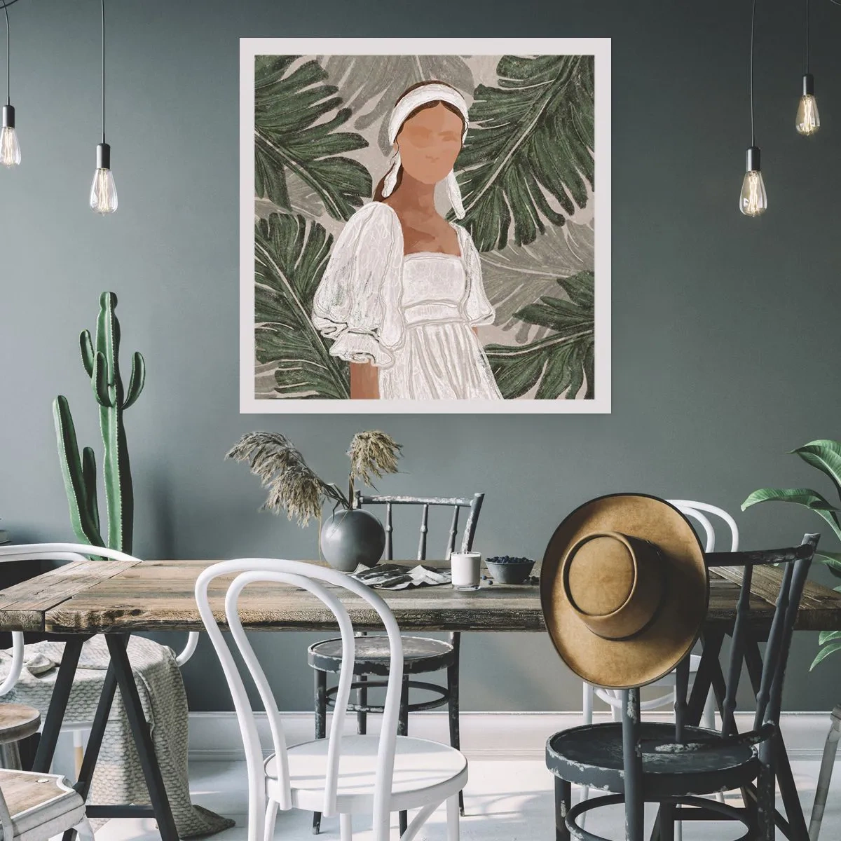 Plakat - Eksotisk portræt - 50x50 cm